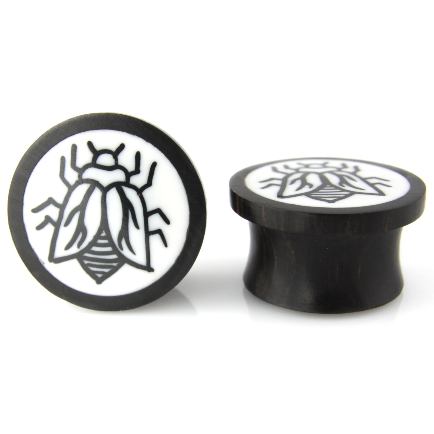 Hand Carved Resin & Wood Fly Ear Plugs – image 8 – Evolatree Jewelry