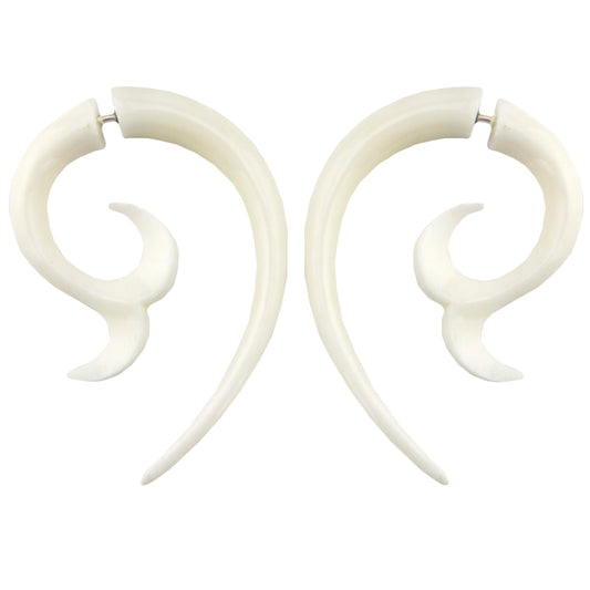 Spiral Flare Fake Gauge Earrings - Non-Piercing Cheater Plugs