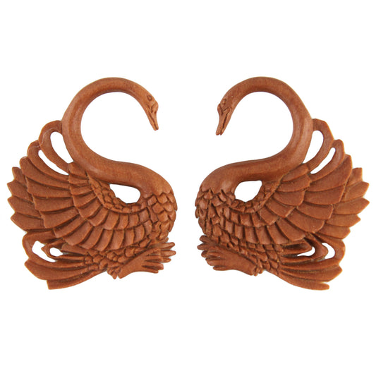 Swan - Wood - 3mm - 8 Gauge Earrings – Evolatree Jewelry