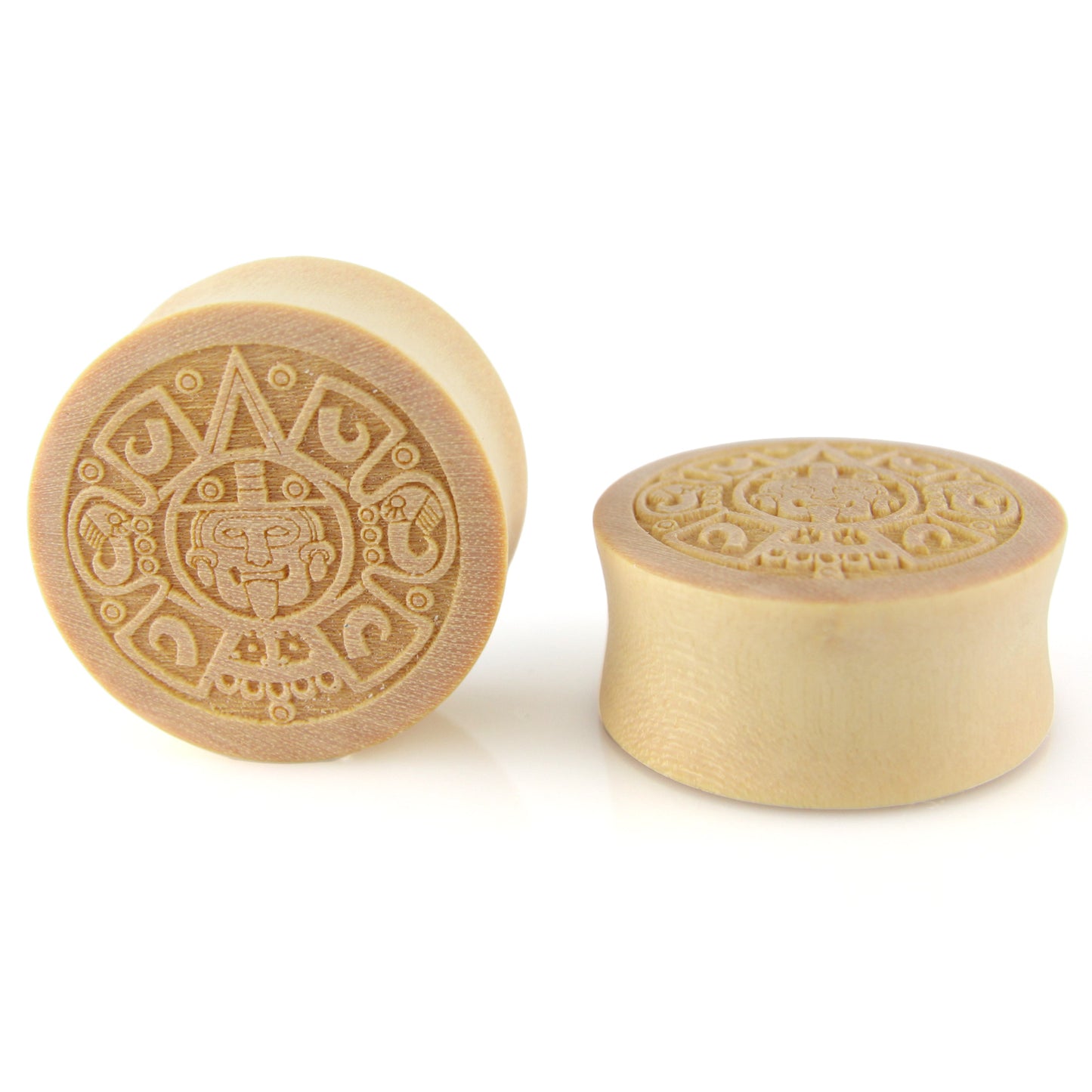 Hand Carved Wood Mayan Quetzalcoatl Ear Plugs – image 3 – Evolatree Jewelry