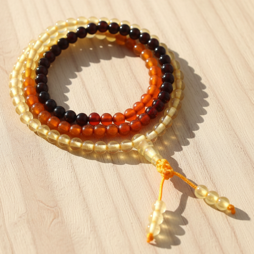 Red & Yellow Gradient Mala Necklace