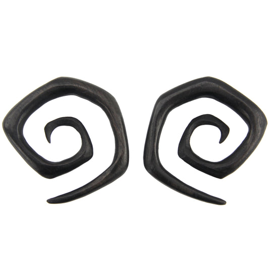 Hand Carved Areng Wood Spiral Square Ear Plugs – Evolatree Jewelry
