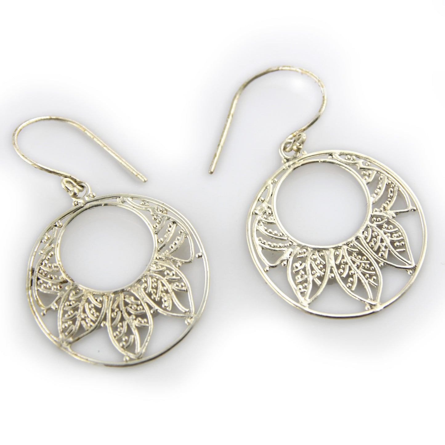 Handcrafted Silver-Plated Small Leaf Hook Earrings - Style 0044 – Evolatree Jewelry