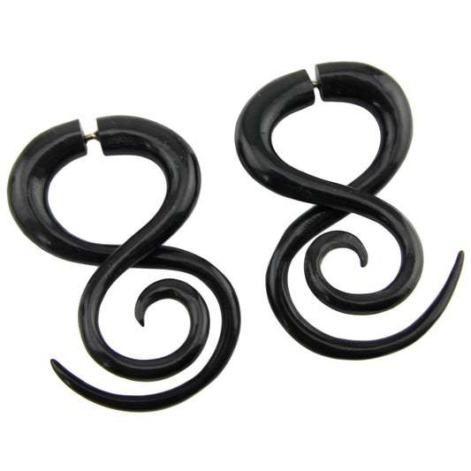3D Loop Swirl Fake Gauge Earrings - Non-Piercing Cheater Plugs – Evolatree Jewelry