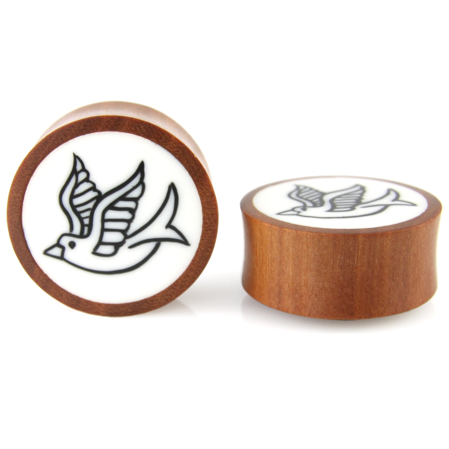 Hand Carved Resin & Wood Sparrow Ear Plugs – image 7 – Evolatree Jewelry