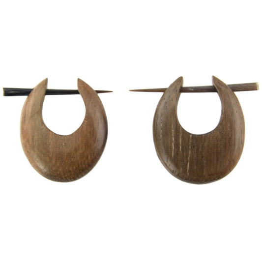 Hand Carved Horn Wood Hoop Earrings – Evolatree Jewelry