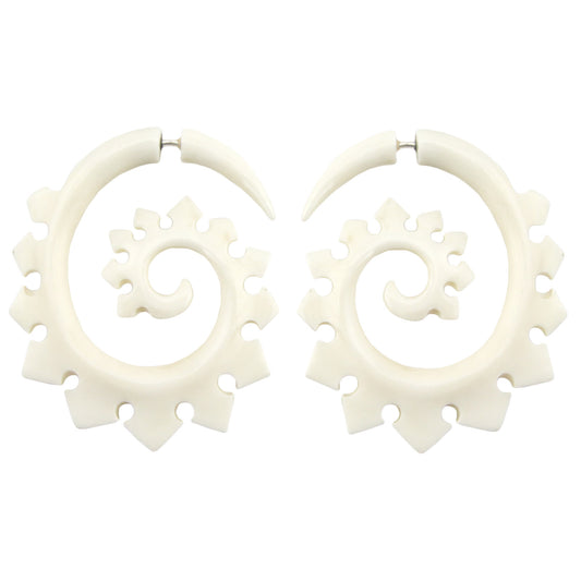 Ninja Swirl Fake Gauge Earrings - Non-Piercing Cheater Plugs