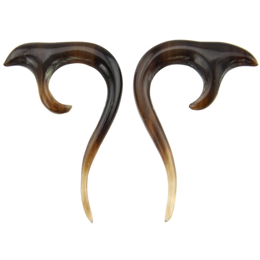 Hand Carved Horn Dolphin Ear Gauges - 3mm / 8g – Evolatree Jewelry