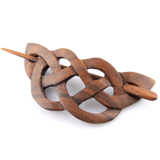 Evolatree Natural Hair Barrettes for Women and Men - Handmade Wood Barrette Hair Pin - Unique Wooden Hair Styling Accessories - 4" (Celtic Butterfly)