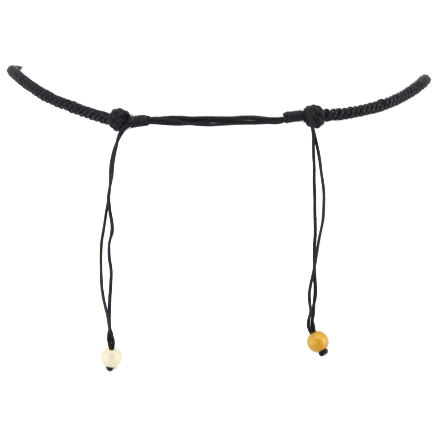 Carved Natural Stone Flower Pendant - Black Woven Necklace – image 3 – Evolatree Jewelry