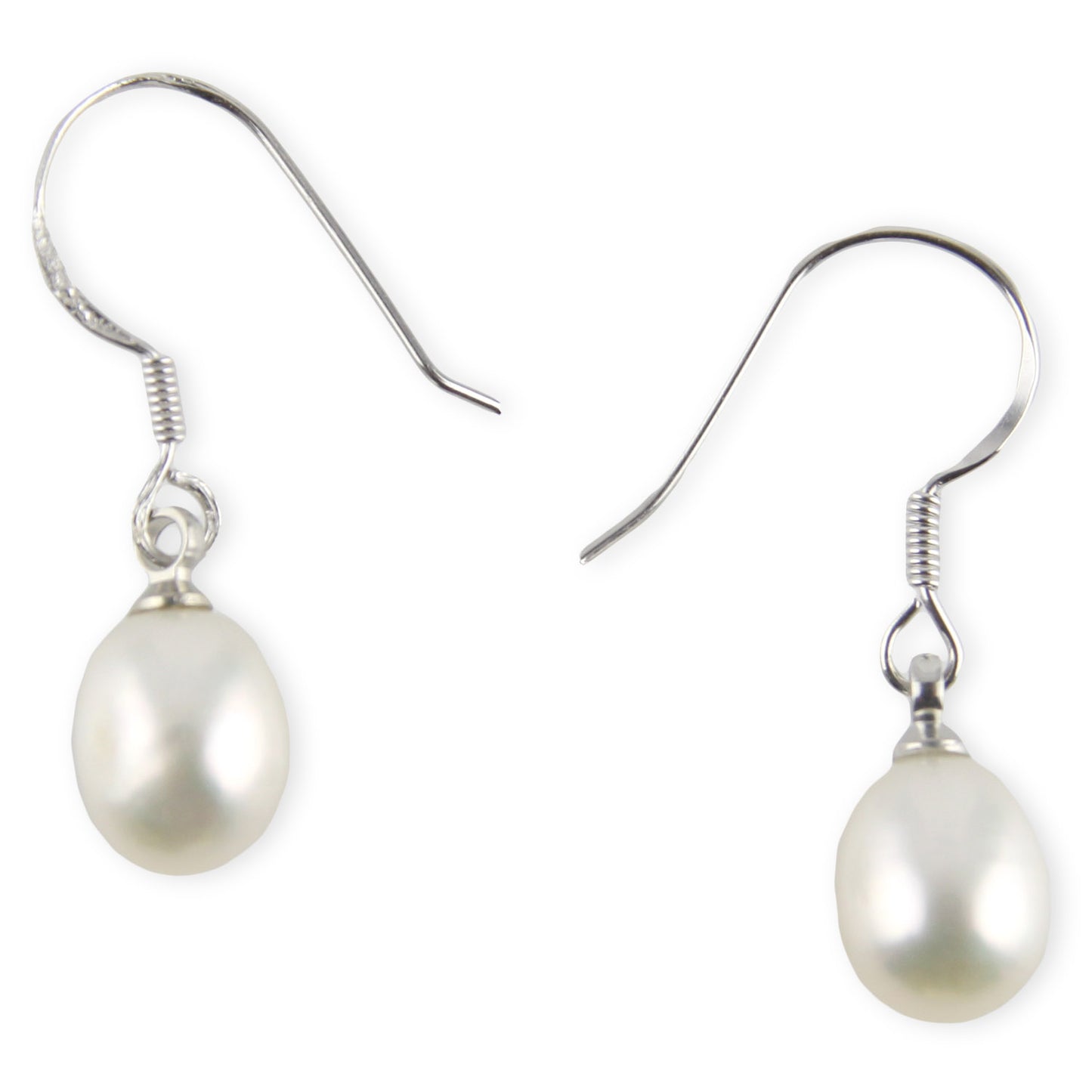 White Freshwater Pearl Single Tear Dangle Earrings – Evolatree Jewelry