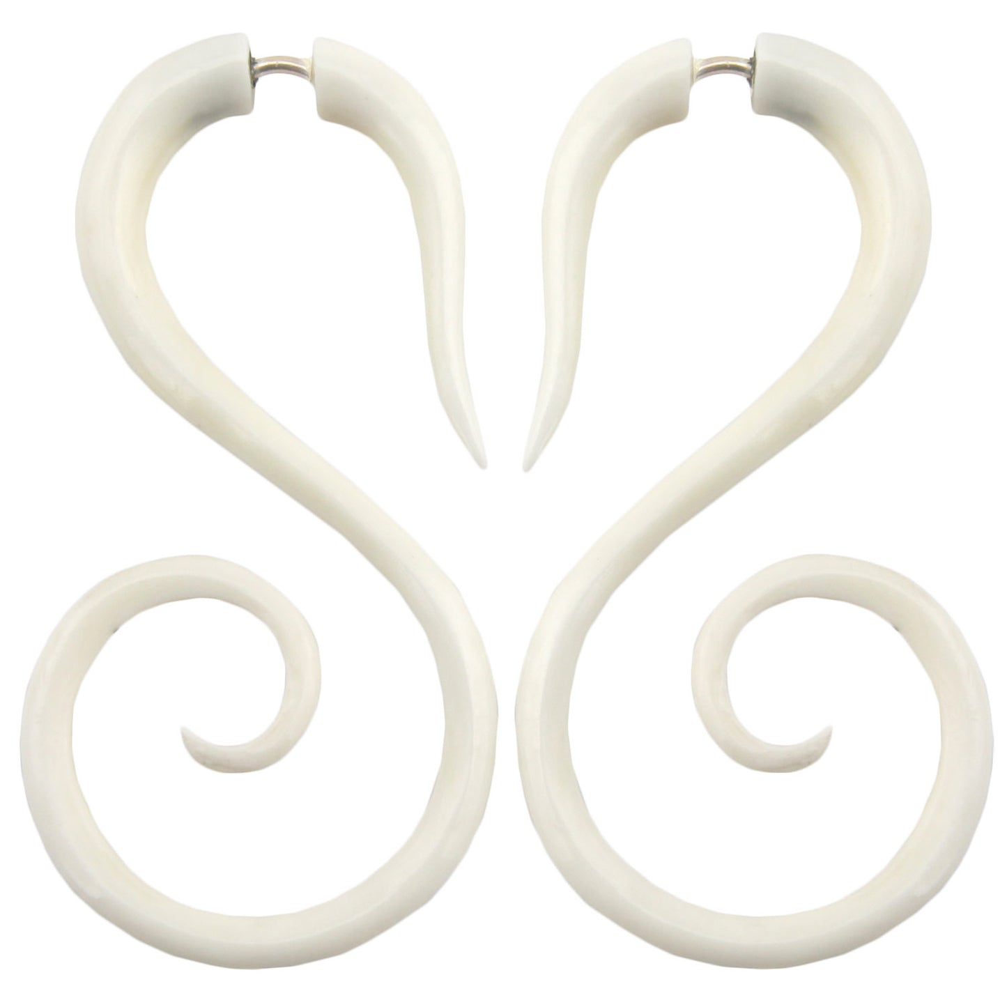 Spiral Swirl Fake Gauge Earrings - Non-Piercing Cheater Plugs – image 2 – Evolatree Jewelry