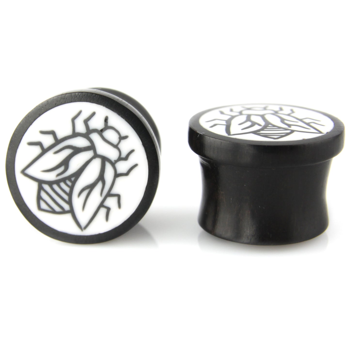 Hand Carved Resin & Wood Fly Ear Plugs – image 6 – Evolatree Jewelry