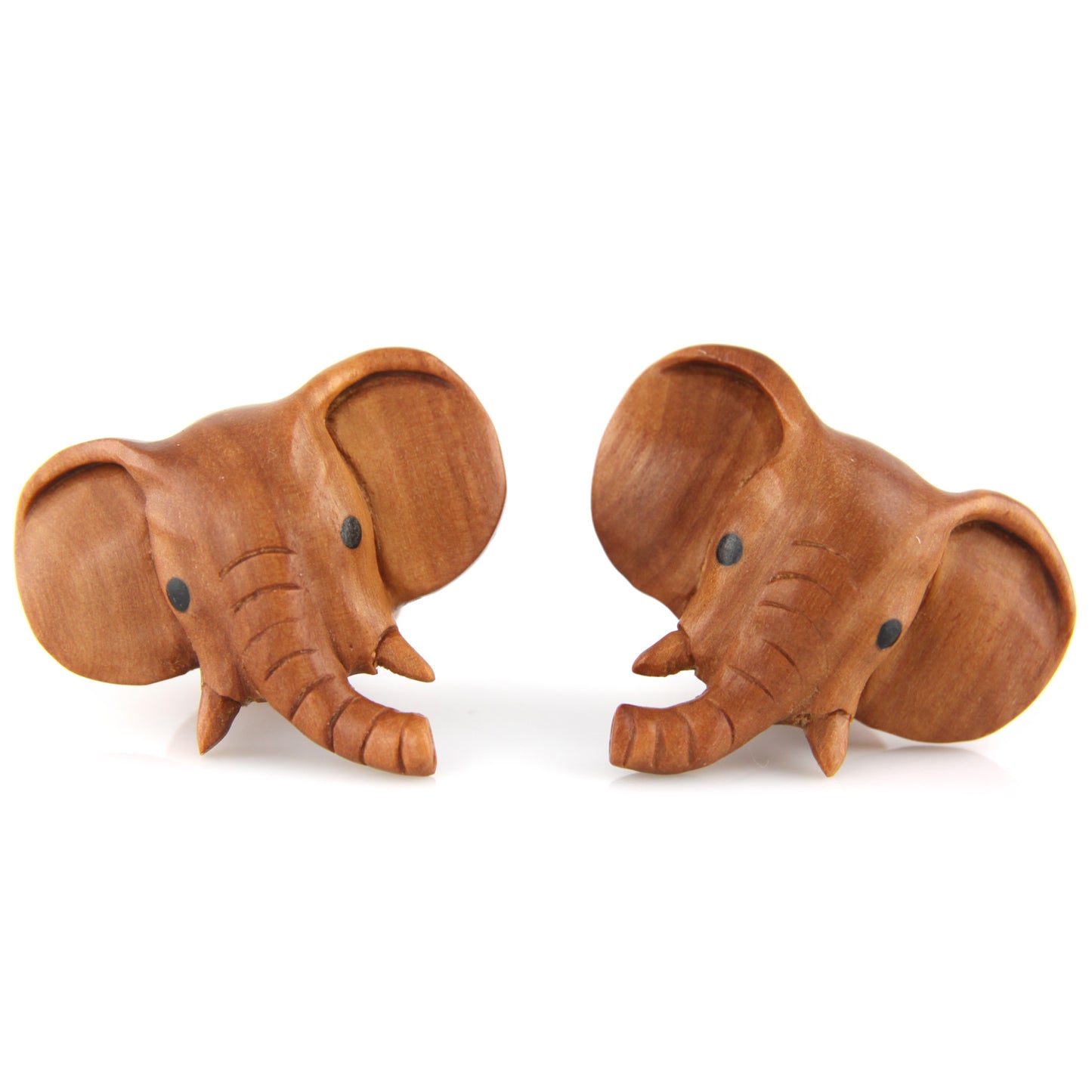 Hand Carved Wood Elephant Ear Plugs – image 3 – Evolatree Jewelry