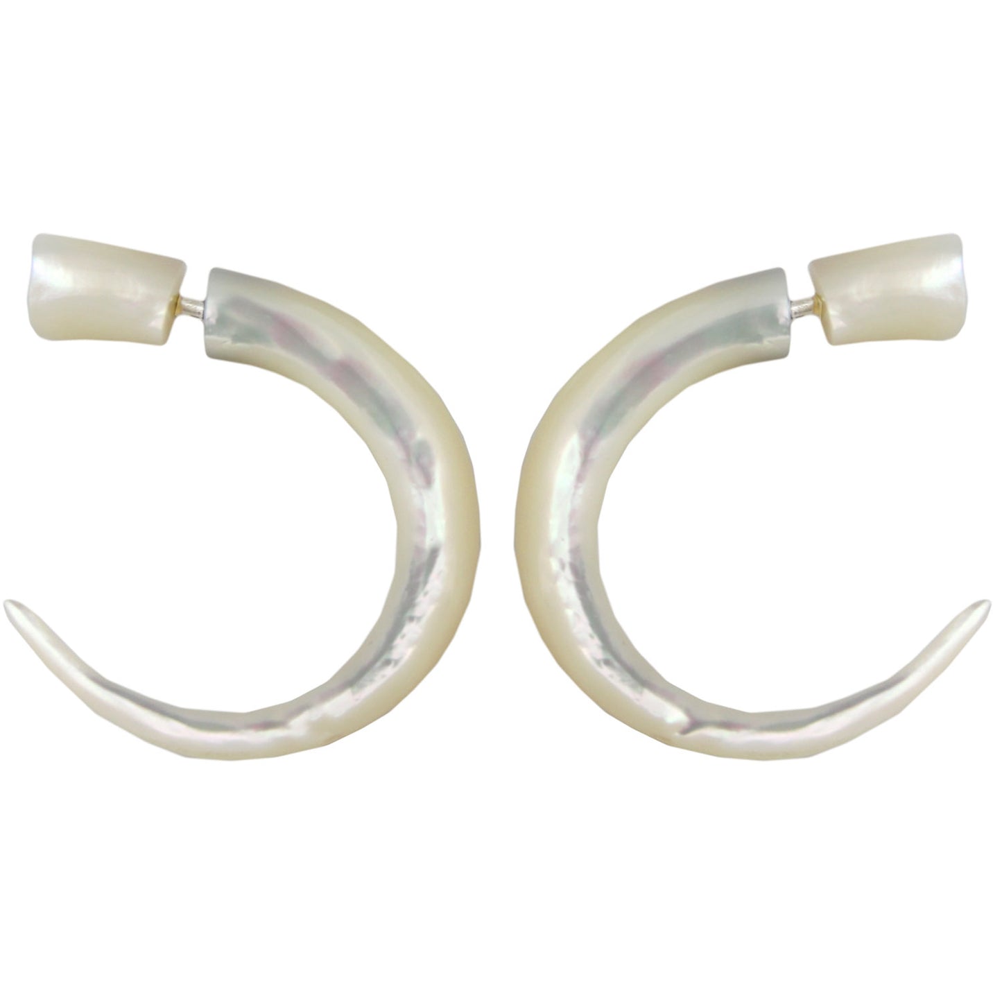 Curved Hook Ear Spike Fake Gauge Earrings - Non-Piercing Cheater Plugs – image 3 – Evolatree Jewelry