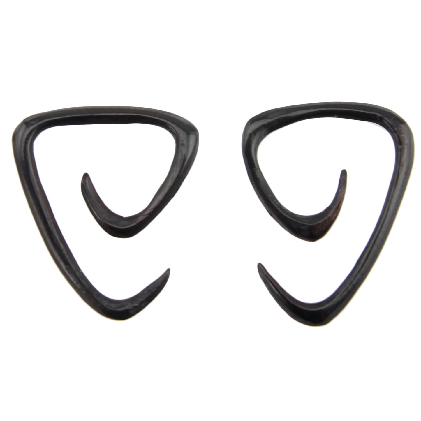 Hand Carved Horn Triangle Spiral Ear Gauges - 1.5mm / 14g – Evolatree Jewelry