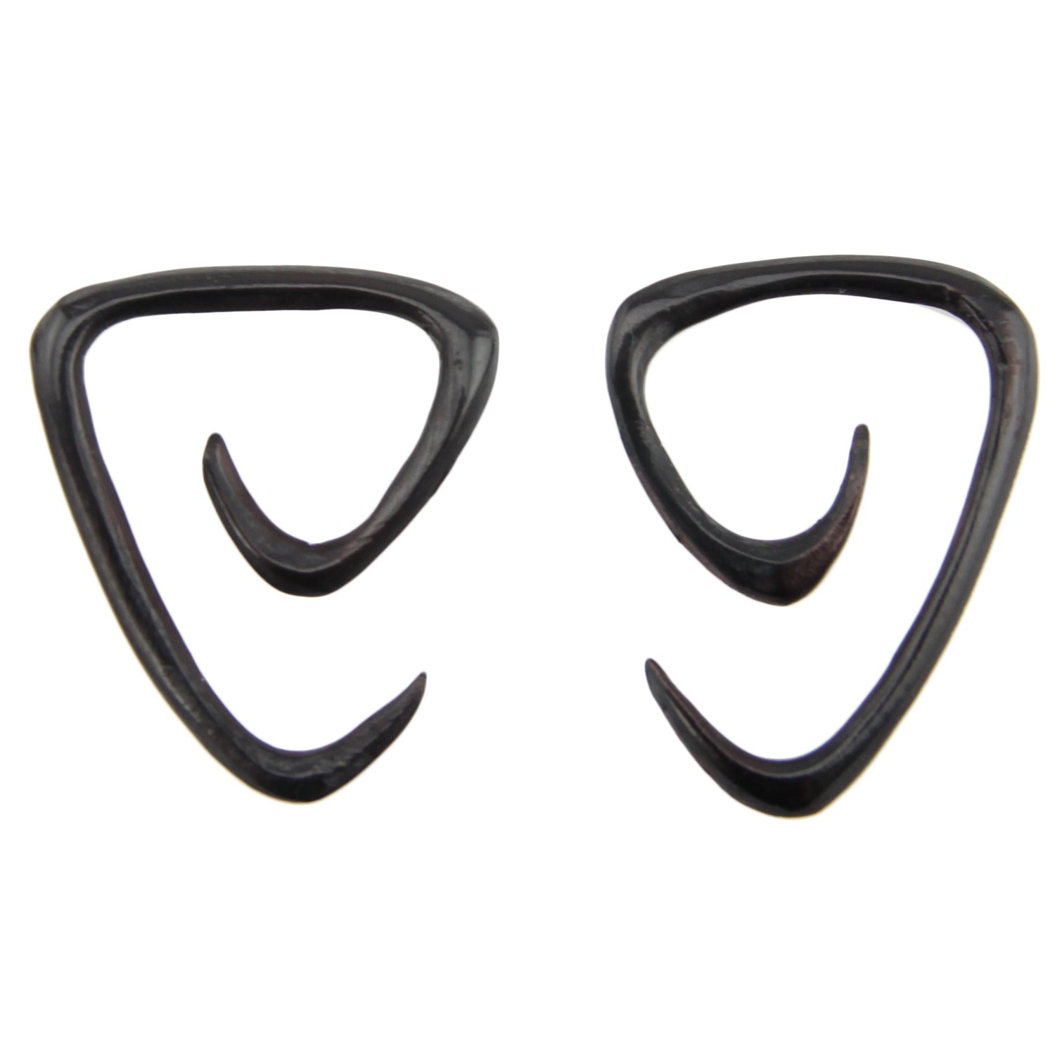 Hand Carved Horn Triangle Spiral Ear Gauges - 1.5mm / 14g – Evolatree Jewelry