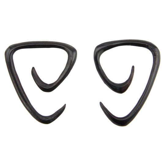 Hand Carved Horn Triangle Spiral Ear Gauges - 1.5mm / 14g – Evolatree Jewelry