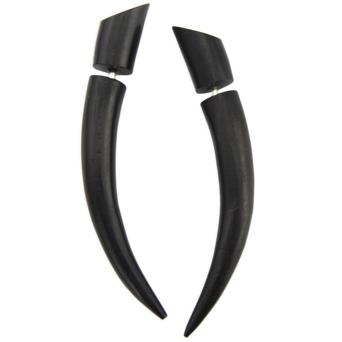 Curved Ear Spike Fake Gauge Earrings - Non-Piercing Cheater Plugs – image 3 – Evolatree Jewelry