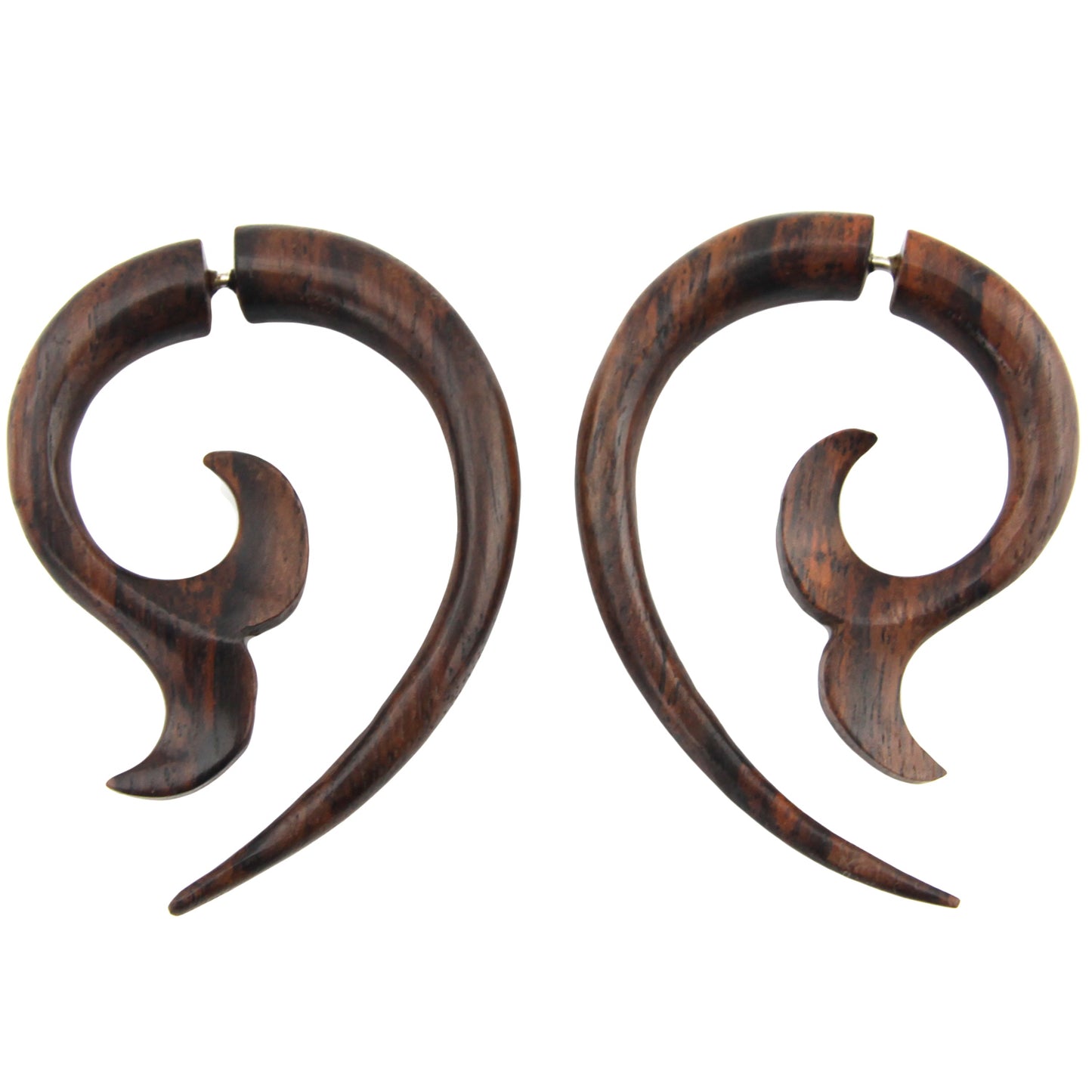 Spiral Flare Fake Gauge Earrings - Non-Piercing Cheater Plugs – image 4 – Evolatree Jewelry