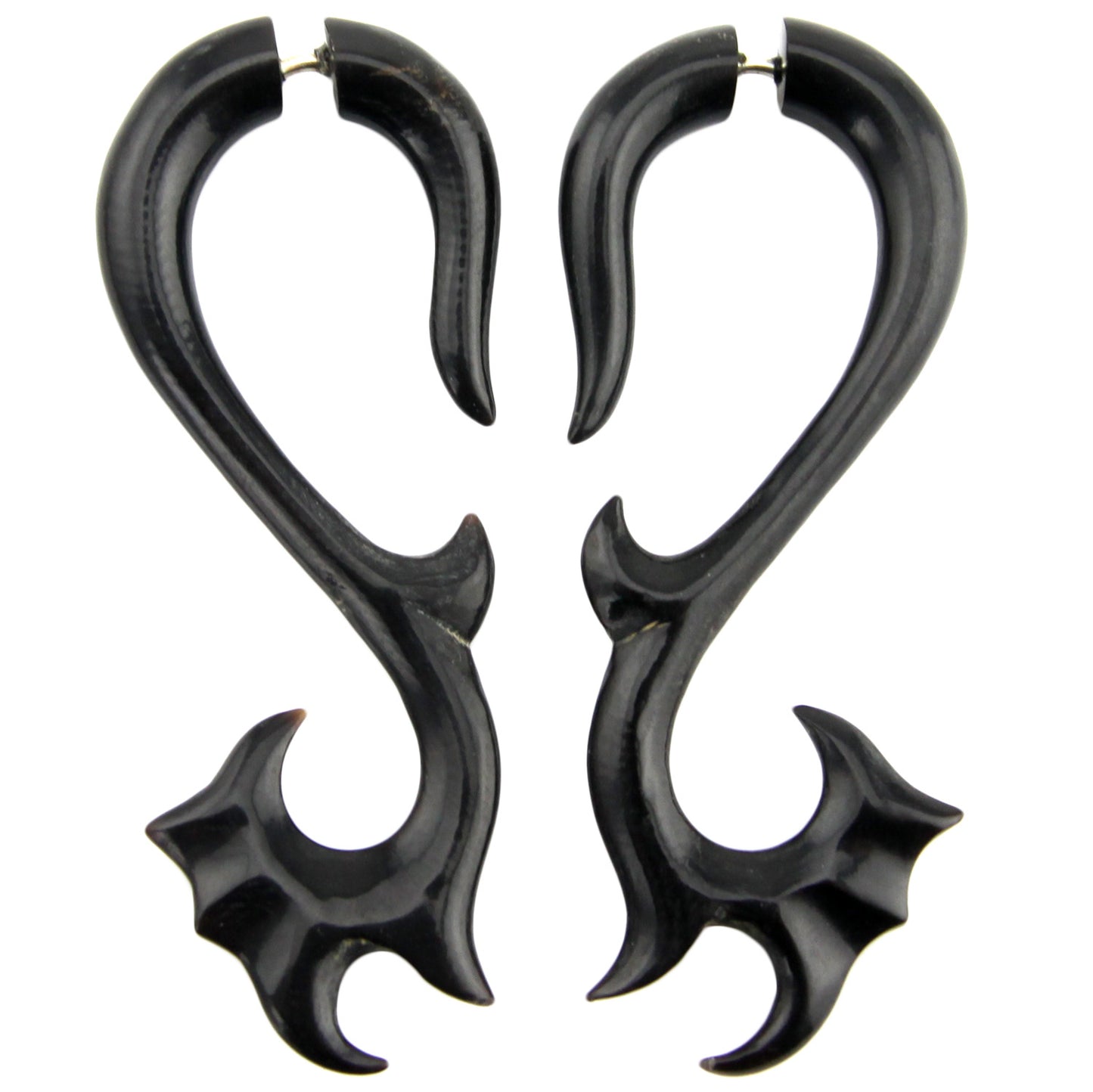 Serrated Swirl Fake Gauge Earrings - Non-Piercing Cheater Plugs – image 3 – Evolatree Jewelry