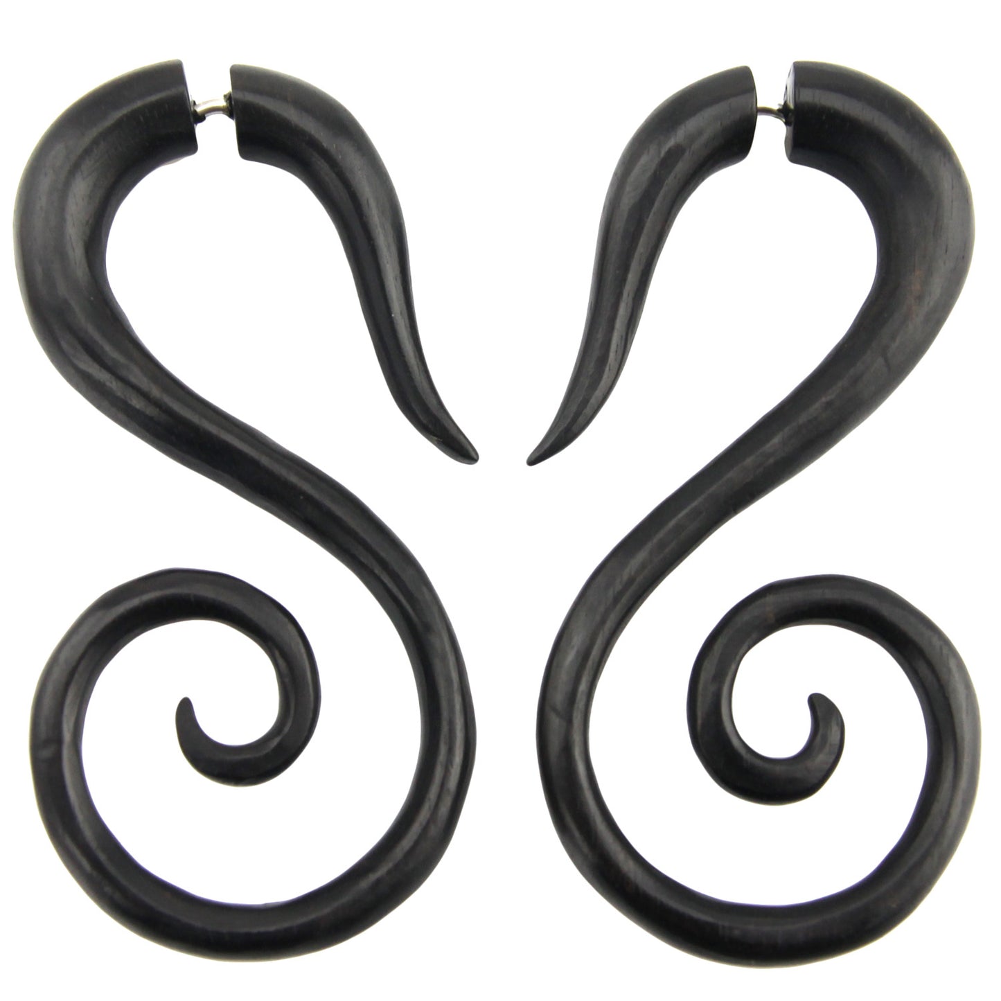 Spiral Swirl Fake Gauge Earrings - Non-Piercing Cheater Plugs – Evolatree Jewelry