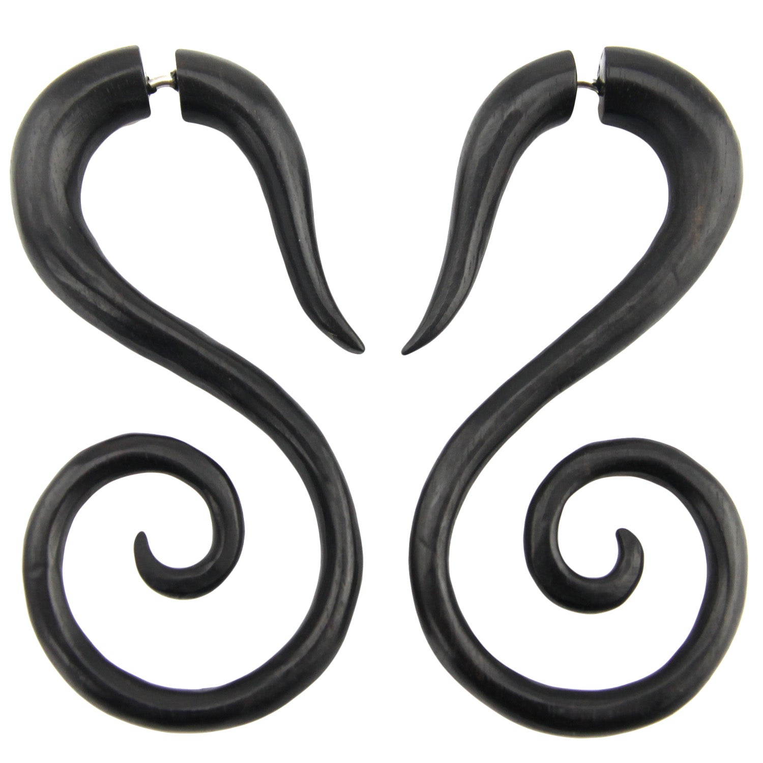 Spiral Swirl Fake Gauge Earrings - Non-Piercing Cheater Plugs – Evolatree Jewelry