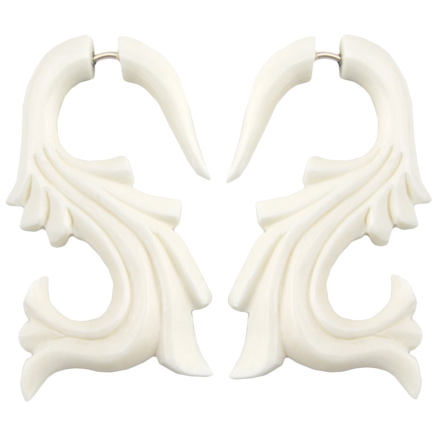 French Vine Fake Gauge Earrings - Non-Piercing Cheater Plugs – image 2 – Evolatree Jewelry