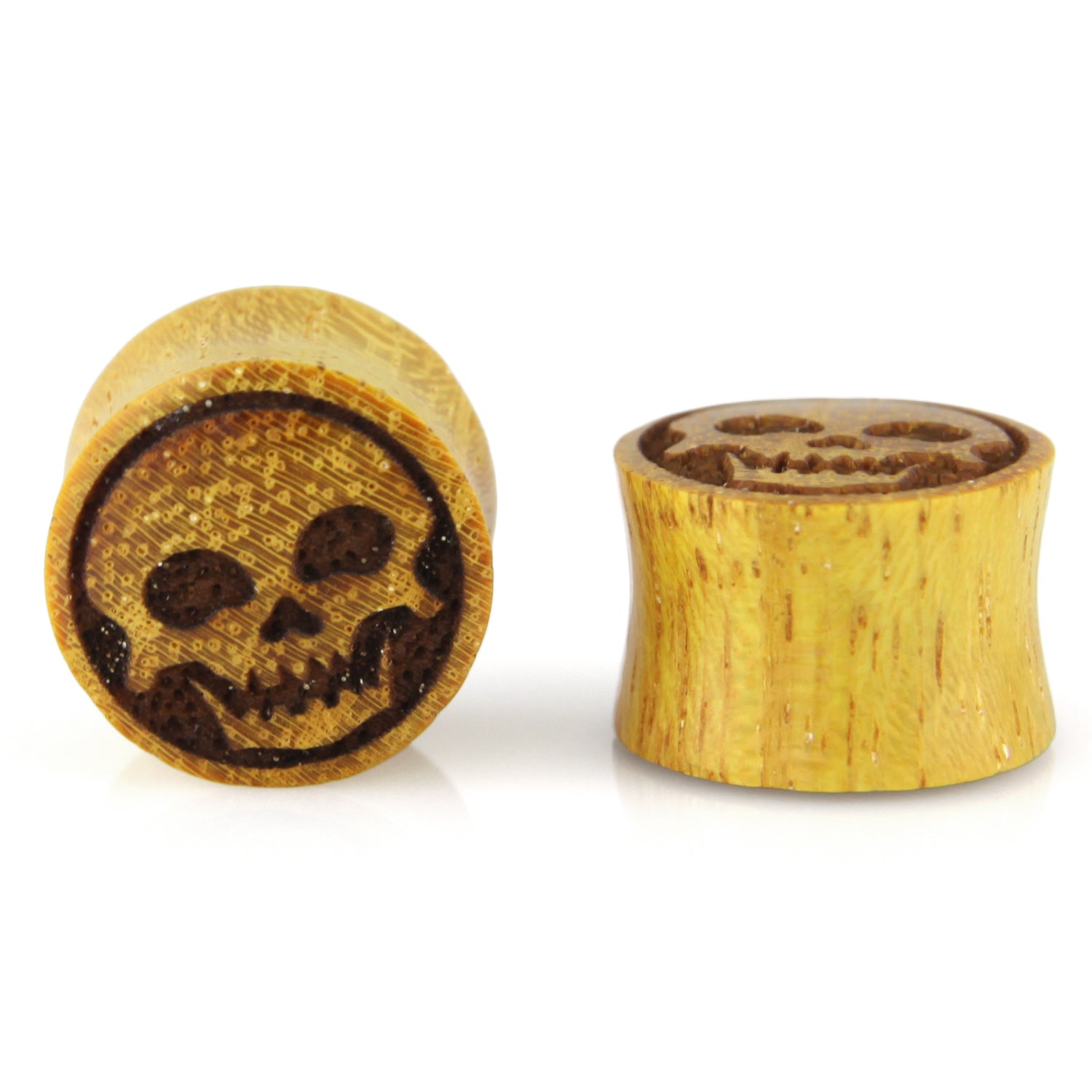 Hand Carved Wood Skellington Ear Plugs – Evolatree Jewelry