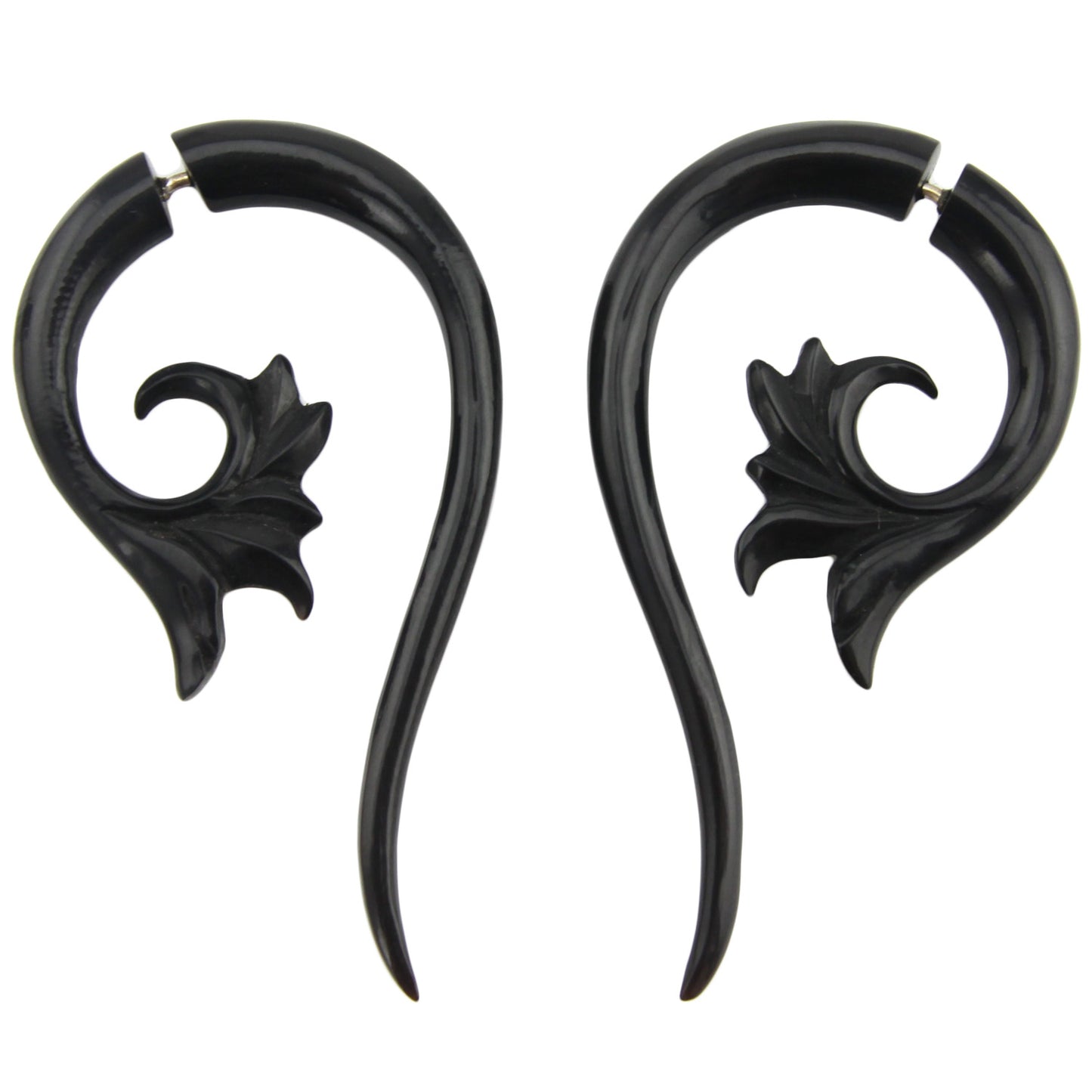 Lotus Swirl Fake Gauge Earrings - Non-Piercing Cheater Plugs – image 2 – Evolatree Jewelry