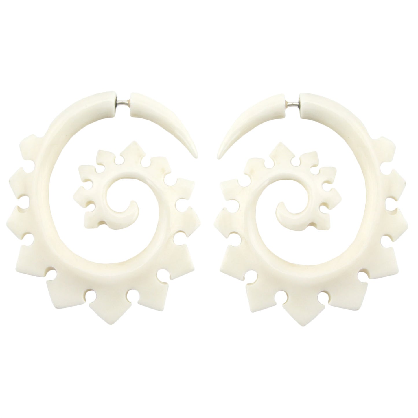 Ninja Swirl Fake Gauge Earrings - Non-Piercing Cheater Plugs – image 2 – Evolatree Jewelry