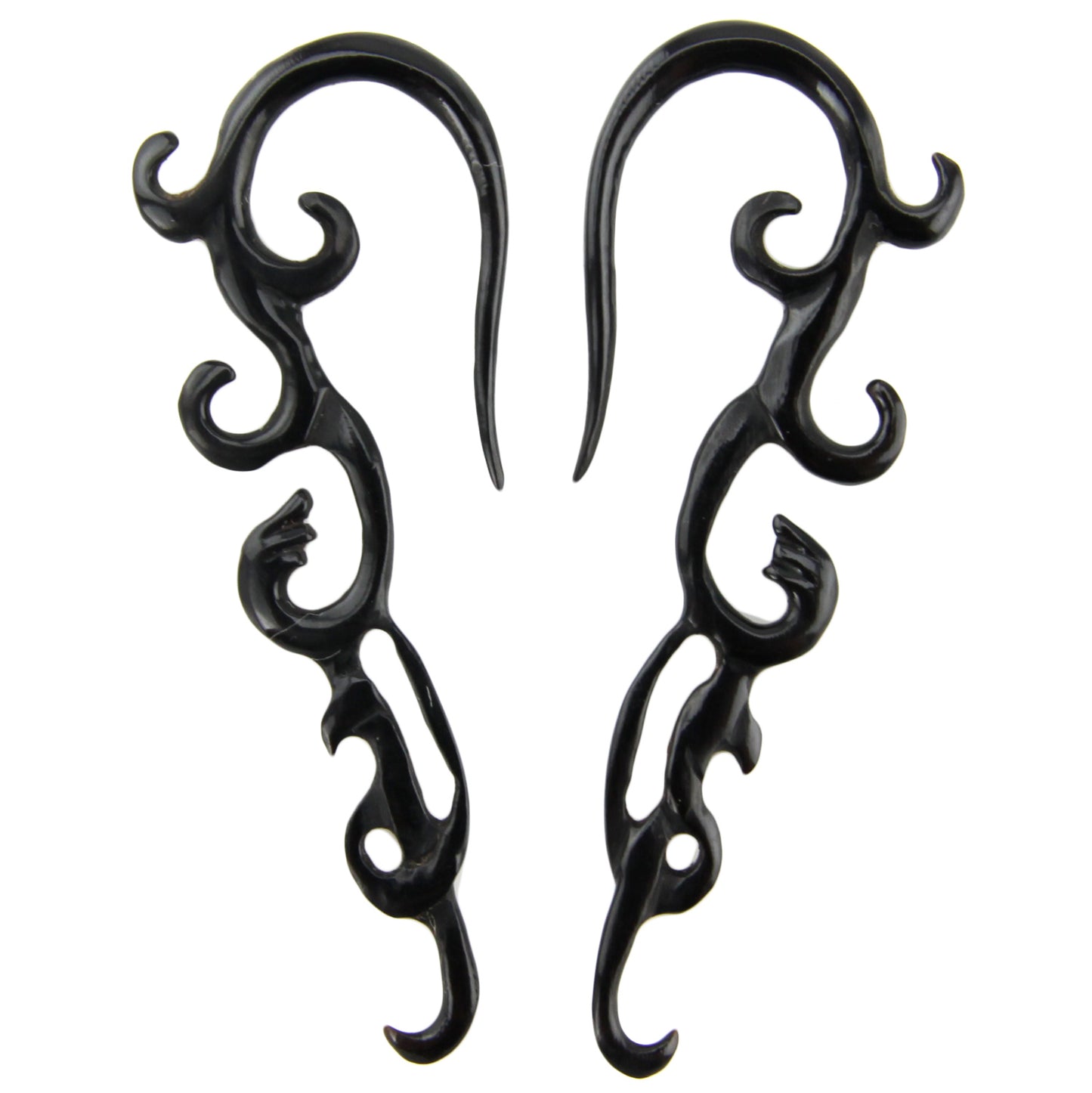 Hand Carved Horn Flame Filigree Ear Gauges - 2.5mm / 10g – Evolatree Jewelry