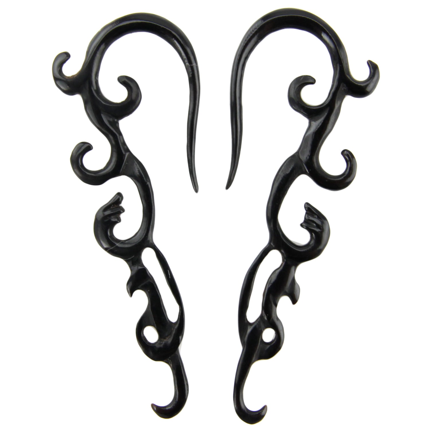 Hand Carved Horn Flame Filigree Ear Gauges - 2.5mm / 10g – Evolatree Jewelry