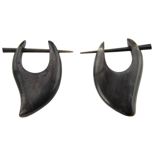 Hand Carved Horn Flame Hoop Earrings – Evolatree Jewelry