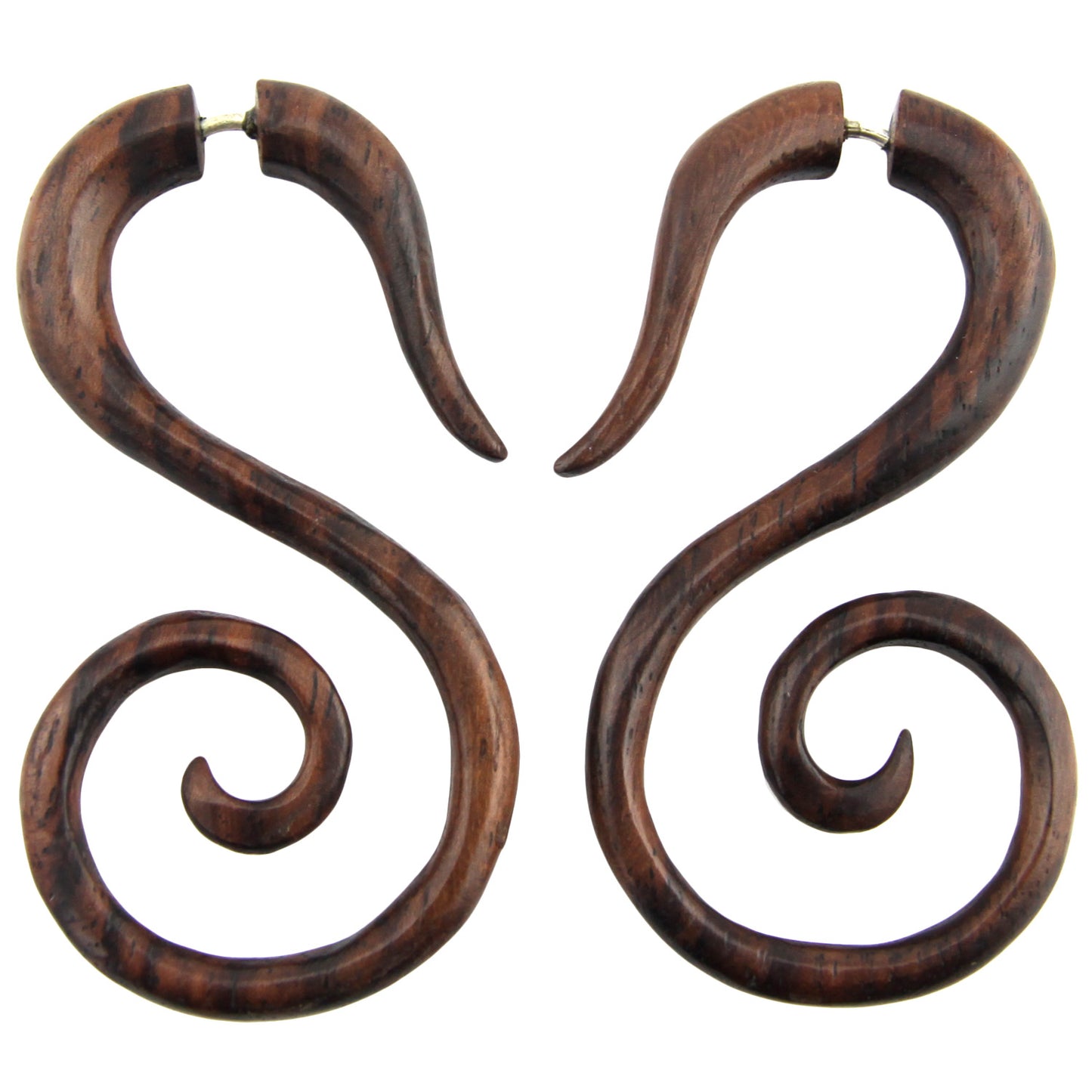 Spiral Swirl Fake Gauge Earrings - Non-Piercing Cheater Plugs – image 4 – Evolatree Jewelry
