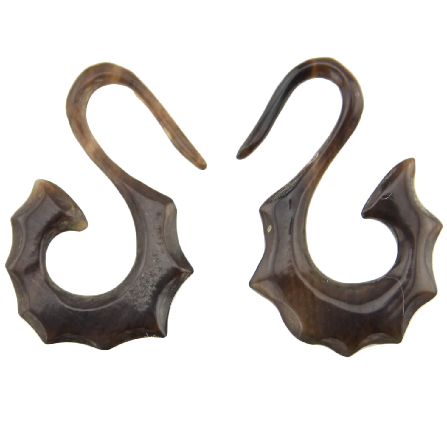 Hand Carved Horn Sea Horse Ear Gauges - 1.5mm / 14g – Evolatree Jewelry
