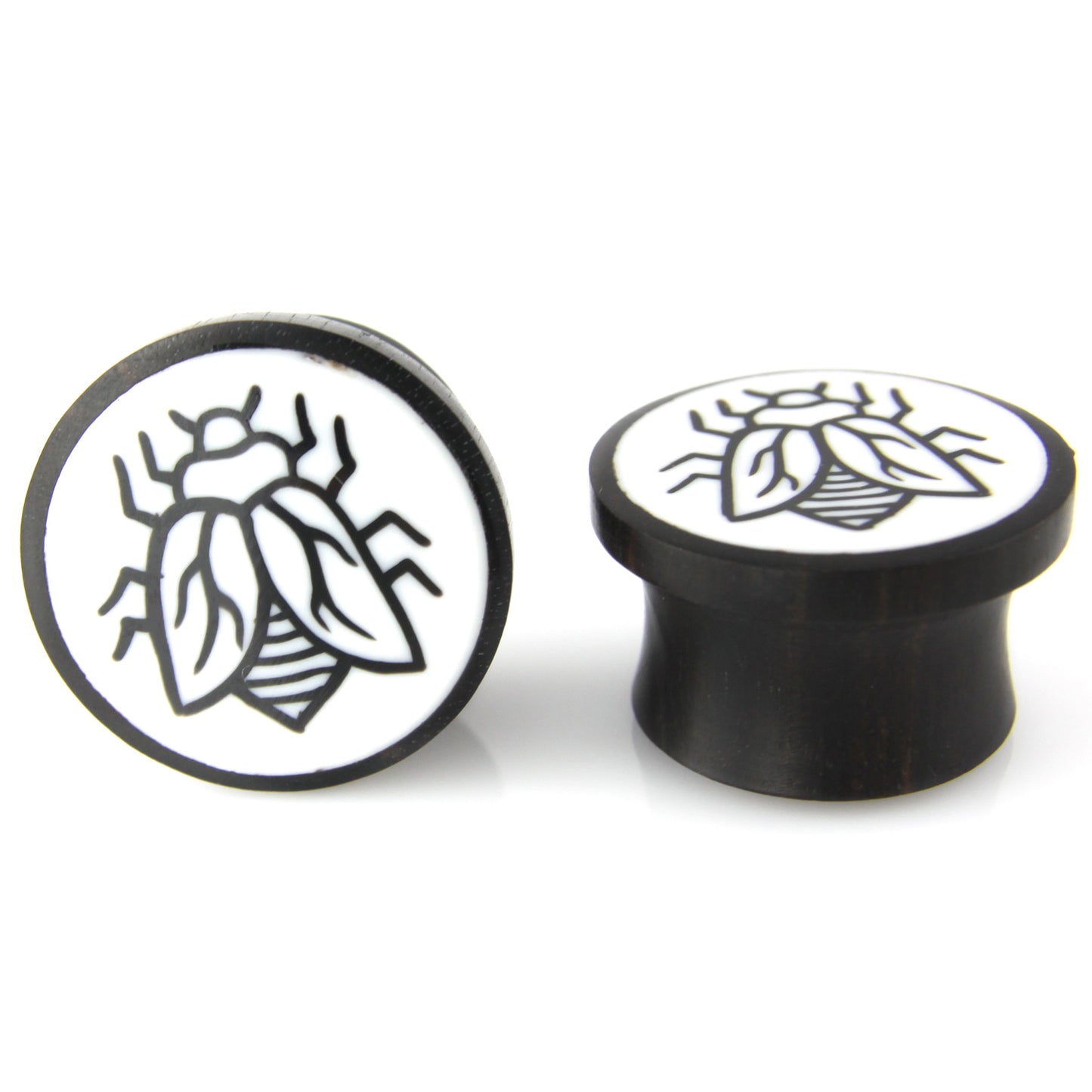 Hand Carved Resin & Wood Fly Ear Plugs – image 7 – Evolatree Jewelry