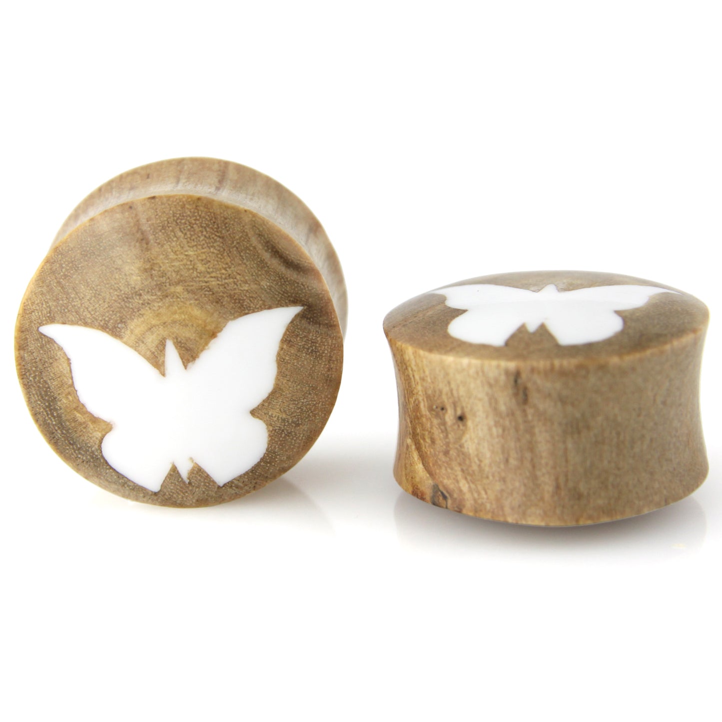 Hand Carved Resin & Wood Butterfly Ear Plugs – image 5 – Evolatree Jewelry