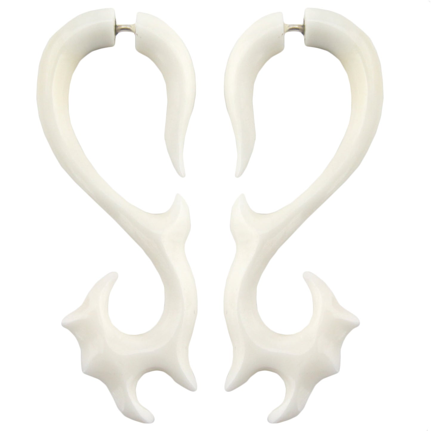 Serrated Swirl Fake Gauge Earrings - Non-Piercing Cheater Plugs – image 2 – Evolatree Jewelry