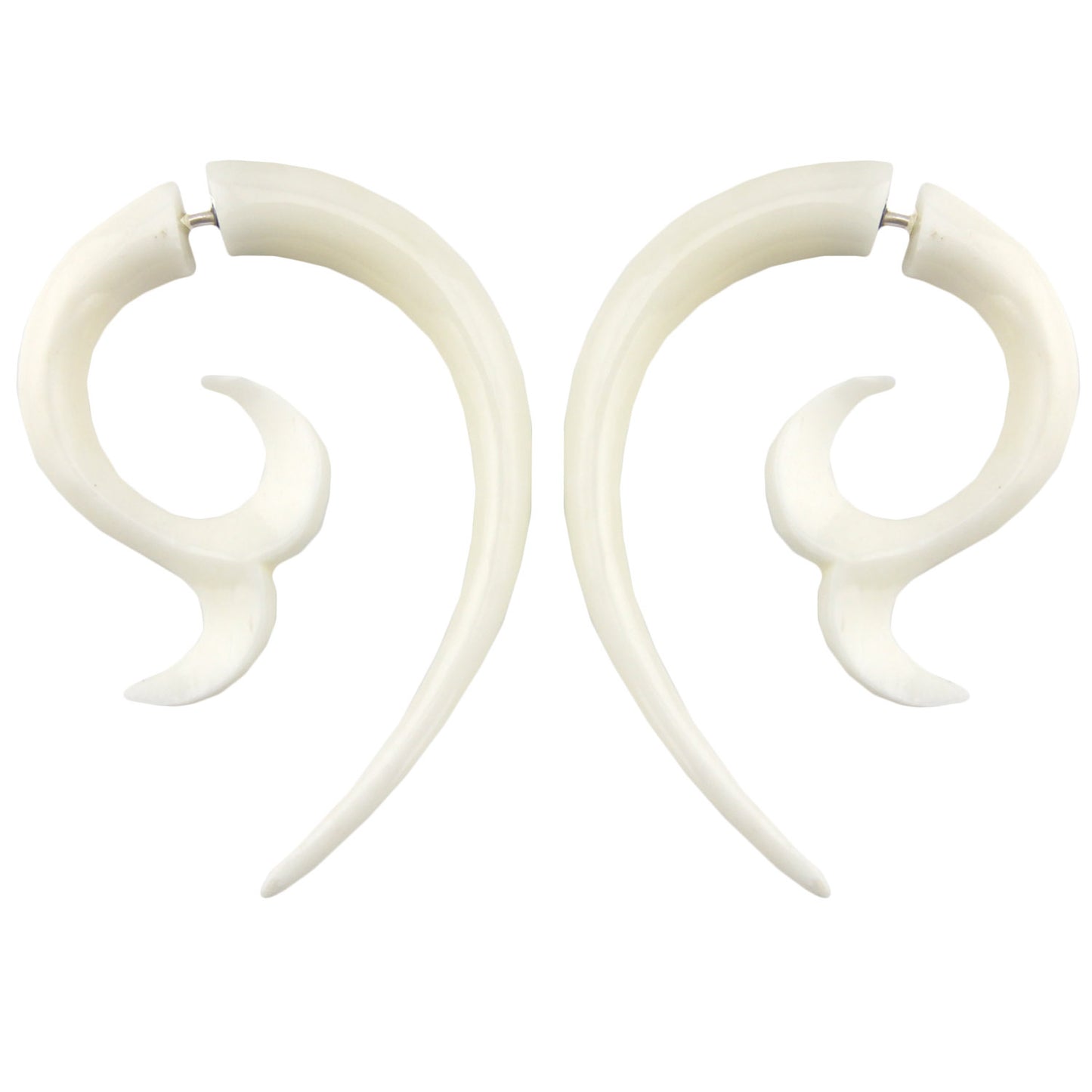 Spiral Flare Fake Gauge Earrings - Non-Piercing Cheater Plugs – image 2 – Evolatree Jewelry