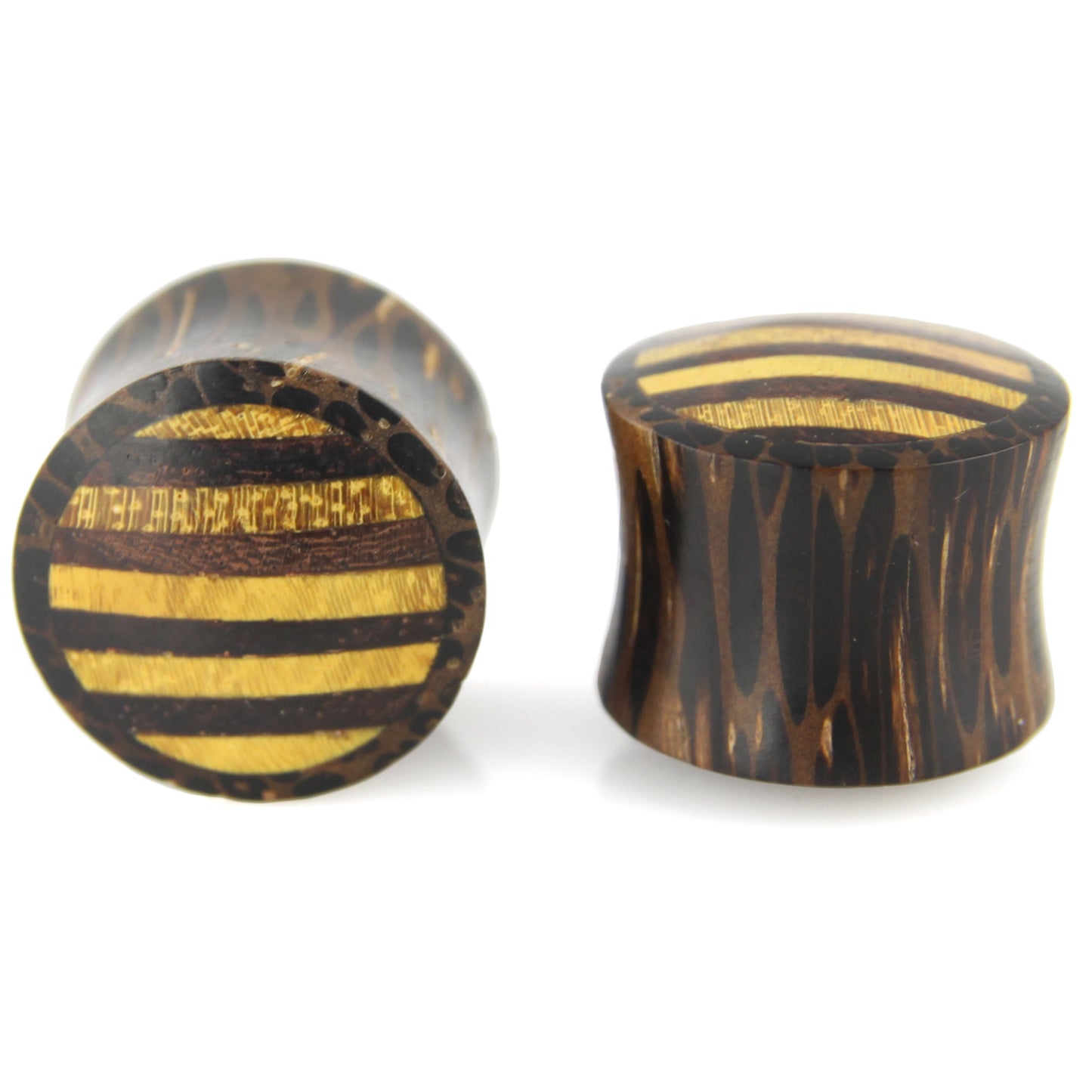 Hand Carved Wood Stripes Ear Plugs – Evolatree Jewelry