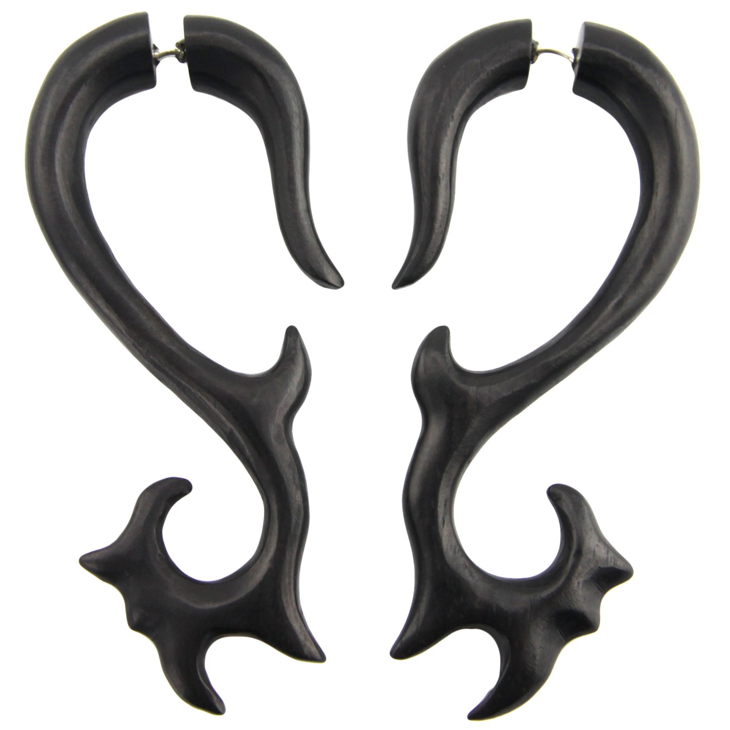 Serrated Swirl Fake Gauge Earrings - Non-Piercing Cheater Plugs – Evolatree Jewelry