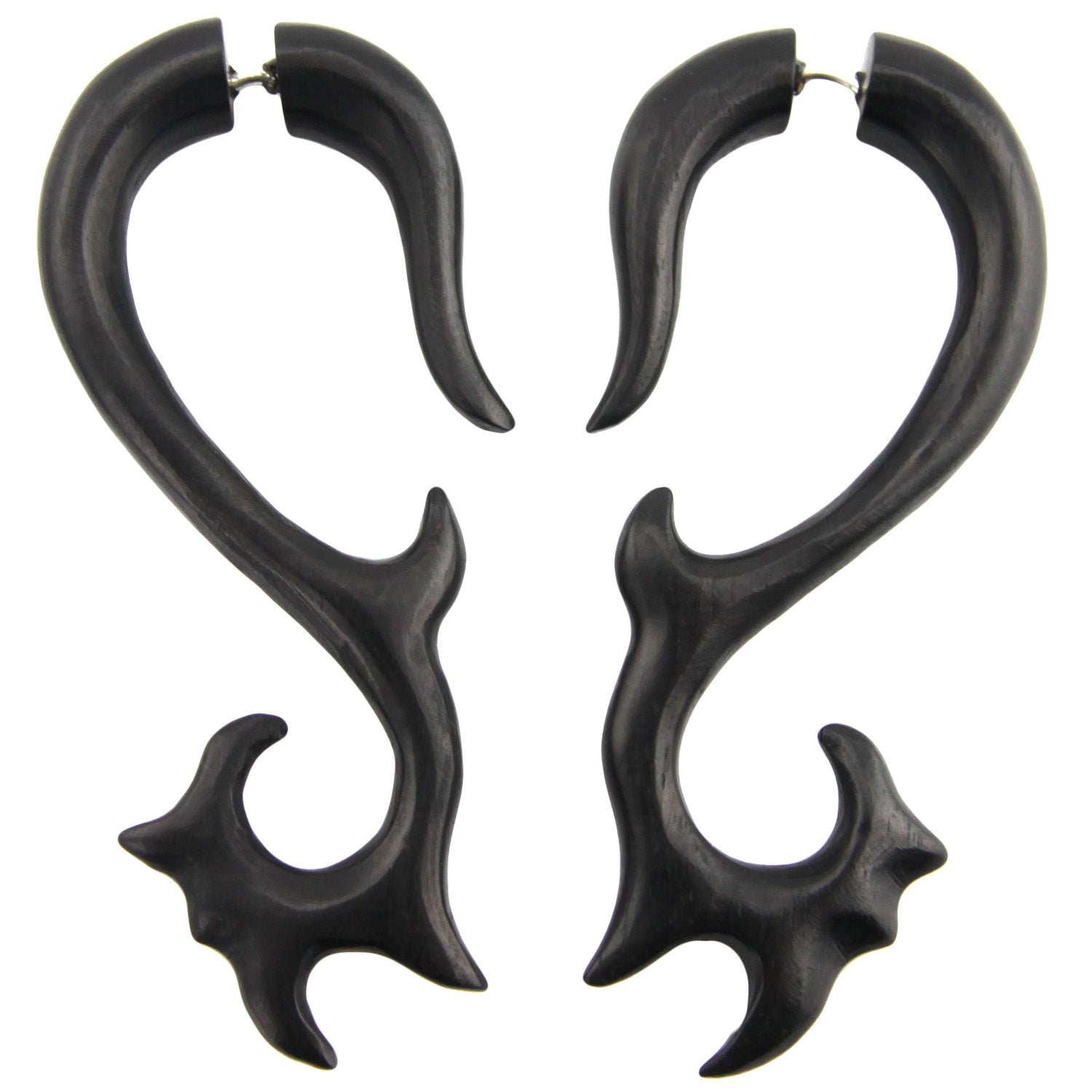 Serrated Swirl Fake Gauge Earrings - Non-Piercing Cheater Plugs – Evolatree Jewelry