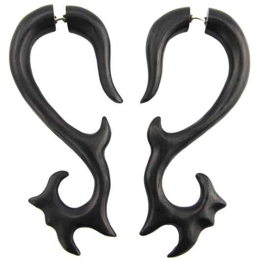 Serrated Swirl Fake Gauge Earrings - Non-Piercing Cheater Plugs – Evolatree Jewelry