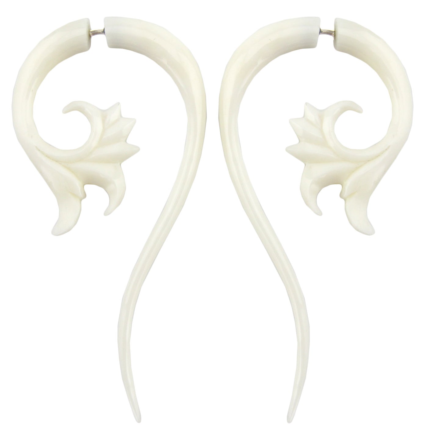 Lotus Swirl Fake Gauge Earrings - Non-Piercing Cheater Plugs – Evolatree Jewelry