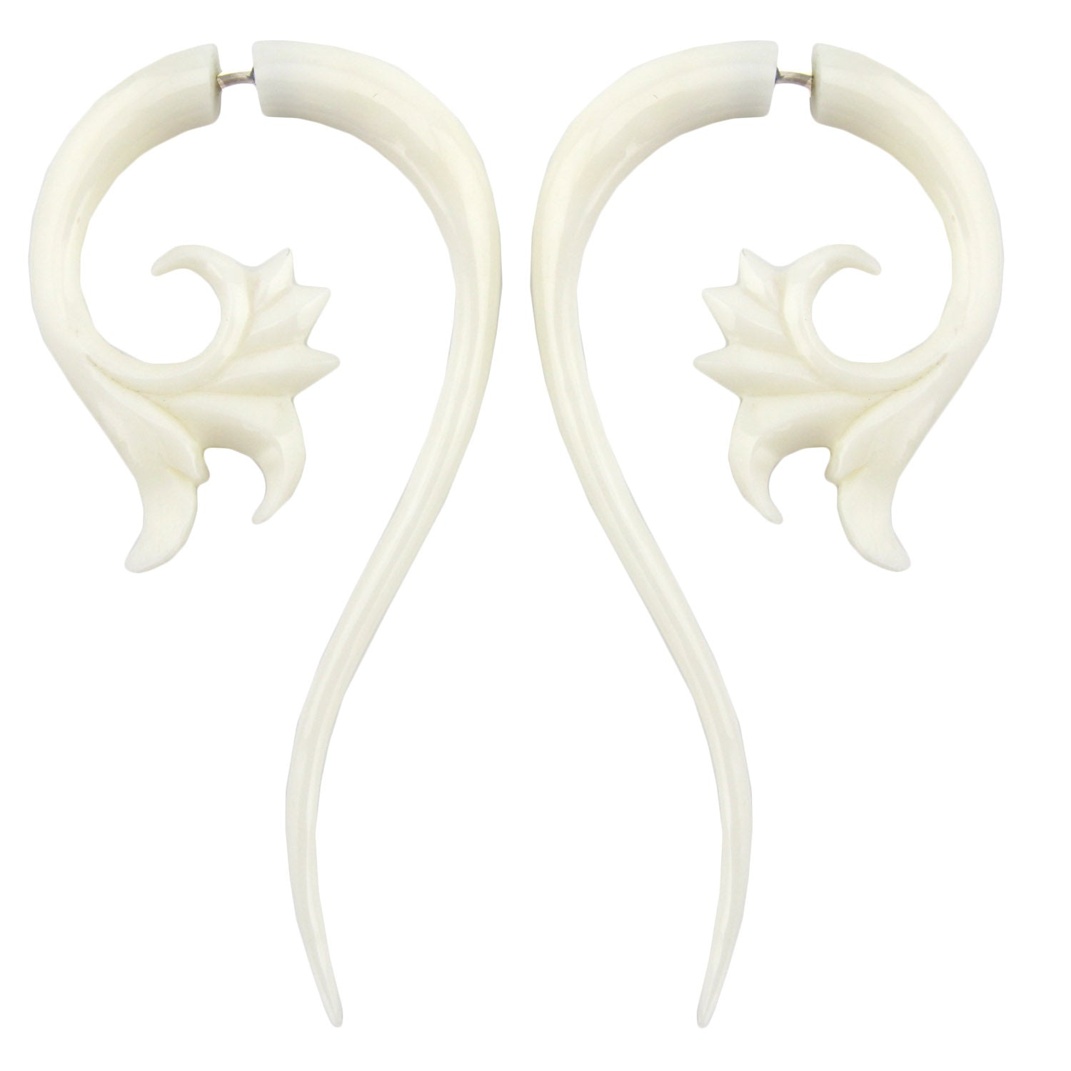 Lotus Swirl Fake Gauge Earrings - Non-Piercing Cheater Plugs – Evolatree Jewelry