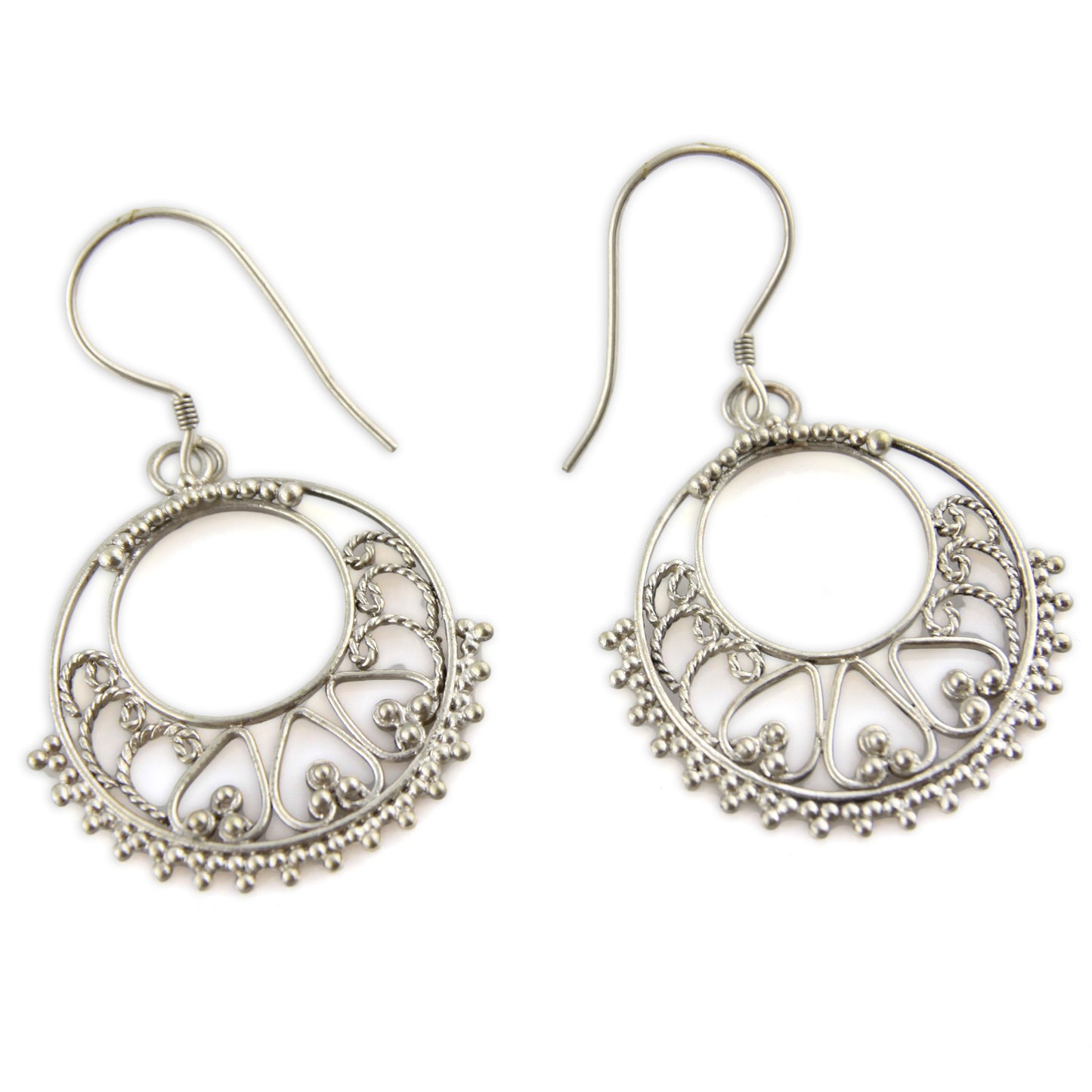 Handcrafted Silver-Plated Small Heart Hook - Brass Earrings – Evolatree Jewelry