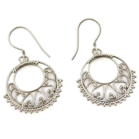 Handcrafted Silver-Plated Small Heart Hook - Brass Earrings – Evolatree Jewelry