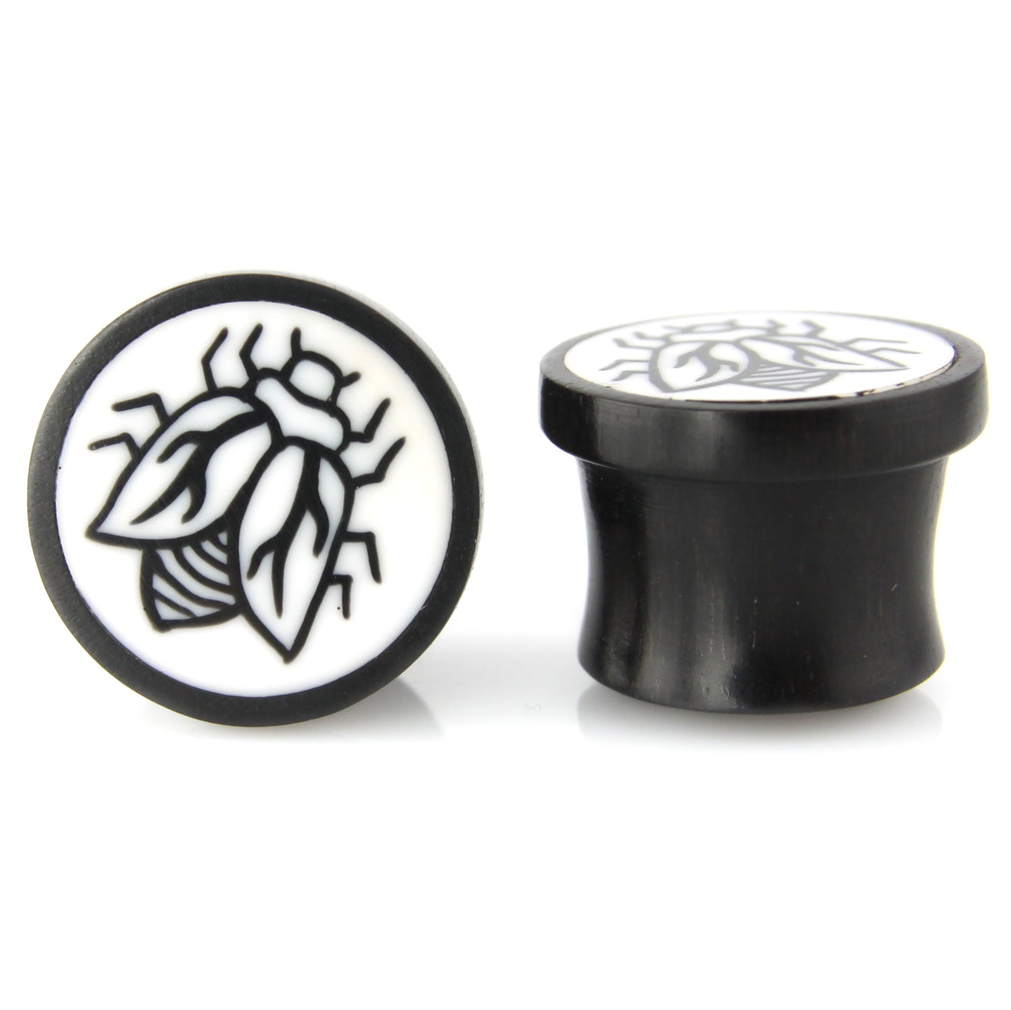 Hand Carved Resin & Wood Fly Ear Plugs – image 5 – Evolatree Jewelry
