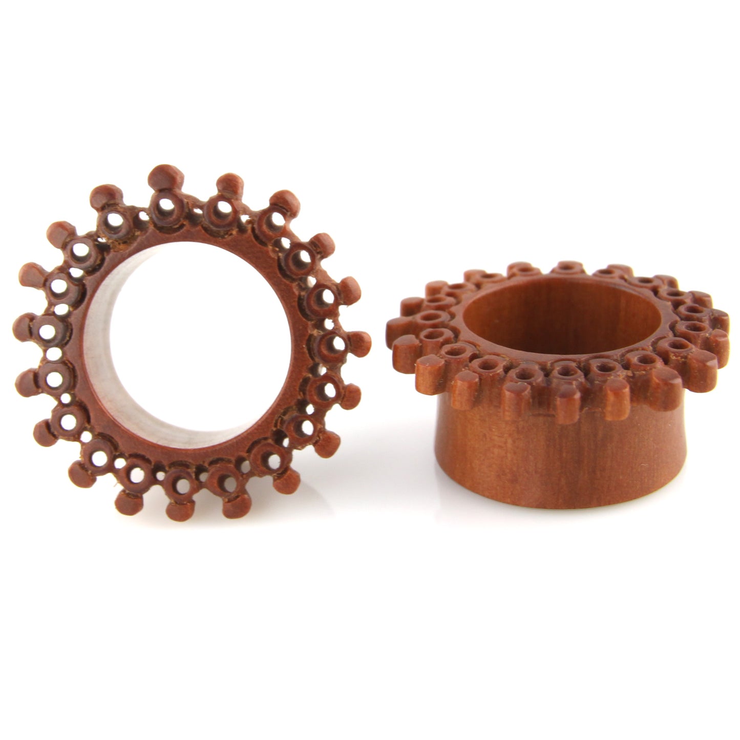 Hand Carved Fractal Sun Ear Plugs – image 5 – Evolatree Jewelry